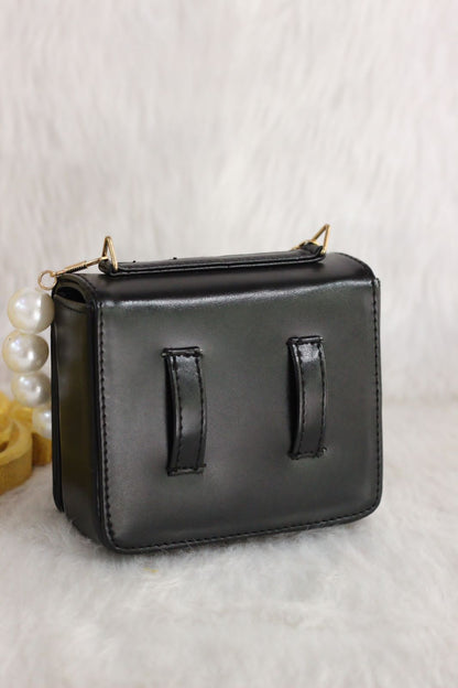 MINI waist bag with pearl handle & INITIAL customization - YELLOW