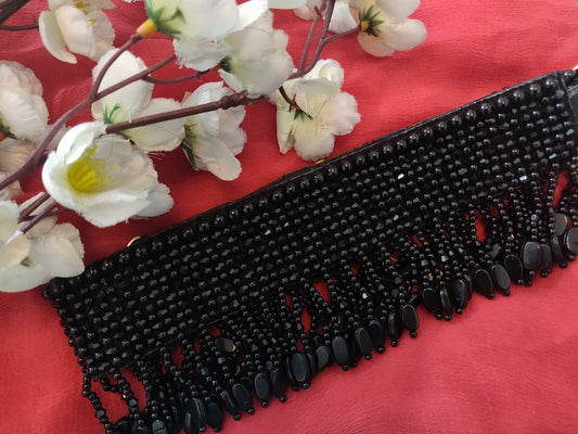 Black bead work waistbelt