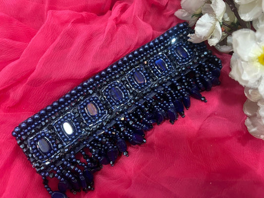 Blue beads waistbelt with danglers