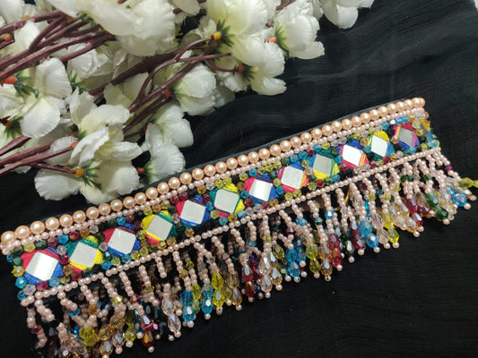 Multicolor beads waistbelt with danglers